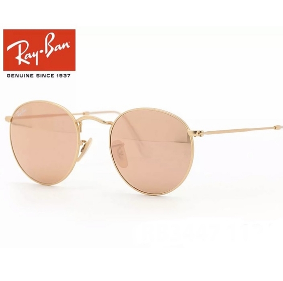Ray Ban Round Metal Pink Mirror Lenses RB3447 - Picture 3 of 15